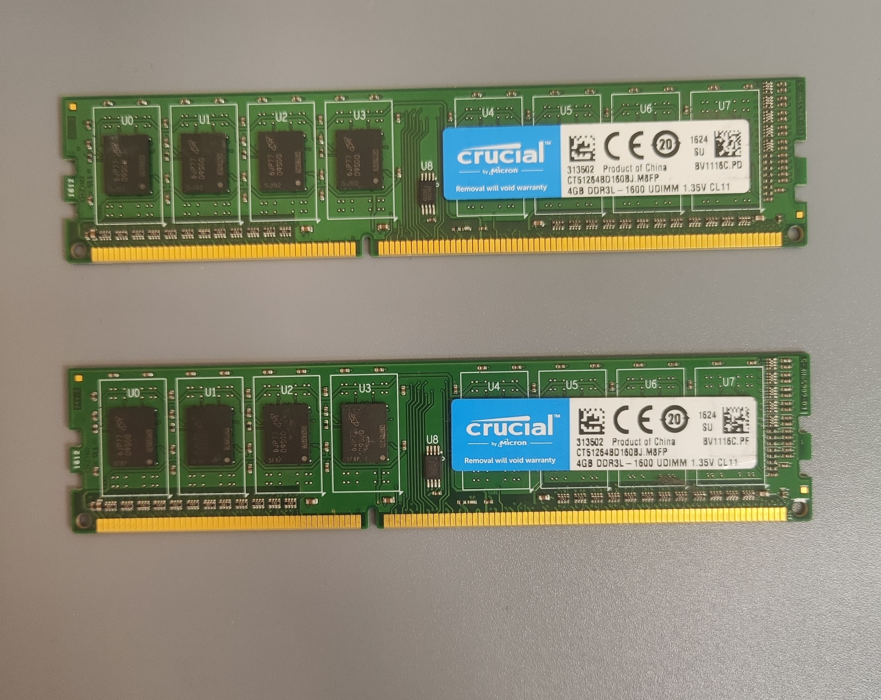 Комплект оперативной памяти Crucial DDR3L 8GB 1600Mhz (4x2)