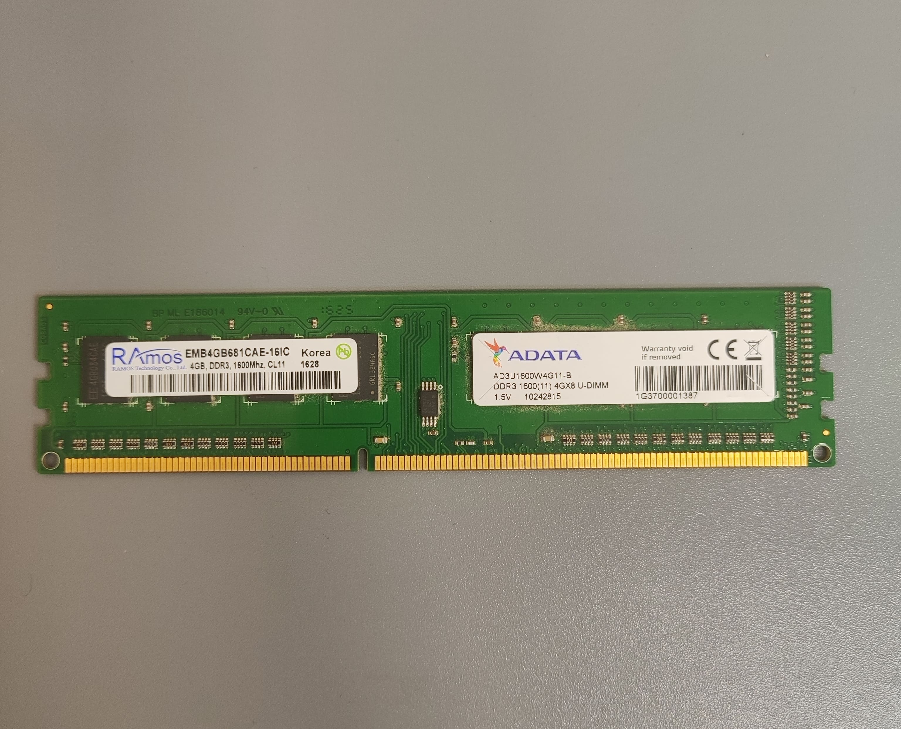 Оперативная память DDR3 Ramos 4GB 1600 Mhz