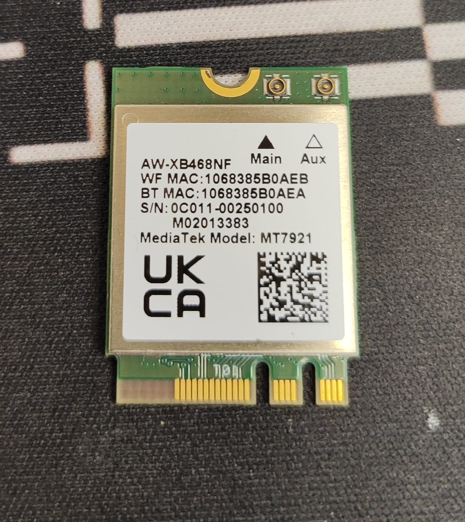Модуль Wi-Fi 6 MediaTek MT7921 AW-XB468NF